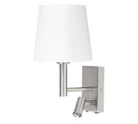 Applique hôtel avec liseuse E27 chrome satiné Harvey 6539 Rabalux