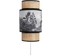 Applique incurvée Ombrage rotin et tissu Palmier Ostaria Naturel et motifs G