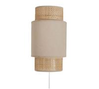 Applique incurvée rotin et tissu beige Ostaria