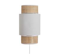 Ostaria Applique incurvée en rotin et tissu blanc - Blanc et naturel G