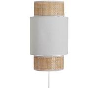 Ostaria Applique incurvée en rotin et tissu blanc - Blanc et naturel G