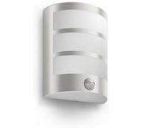 Philips, applique extérieure LED détection infrarouge PYTHON 6W, Blanc chaud 2700K - Inox