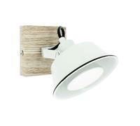 Applique intérieur couleur Blanc et bois Ampoule LED blanc chaud pour chambre salon couloir entrée