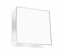 Applique intérieur moderne blanc éclairage mural spot mural Lampe PVC escalier en acier, carré, 1x E27, LxlxH: 25x25x12 cm