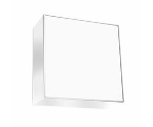 Applique intérieur moderne blanc éclairage mural spot mural Lampe PVC escalier en acier, carré, 1x E27, LxlxH: 25x25x12 cm