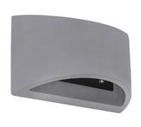 Applique intérieur moderne couloir haut et bas lampe applique béton intérieur cage d'escalier, abat-jour béton arrondi effet lumineux, 1x G9, LxH 20x12