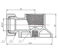 Applique laiton avec écrou à collet battu 14-1/2 - - B01-AML-B