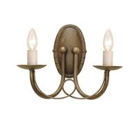 Applique Lampe Acier Noir Or B 26 Cm 2 Braises Luminaire D'Entrée