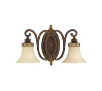 Applique Lampe Alu-Décastage Marron H 25,4 Cm 2 Flammes Luminaire D'Entrée