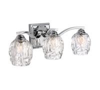 Applique Lampe Éclairage Miroir Cristal Lumière de Salle Bain Chrome 3 à Flammes