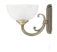 Applique Lampe Luminaire Murale Intérieur Style Art Nouveau Bronze/Verre Albâtre 1/1/792