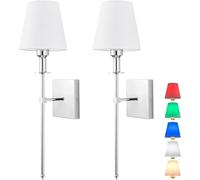 Applique Lampe Murale Sans Fil Rechargeable LED Lampe De Mur Avec USB Port De Charge Contrôle À Distance Applique Murale Lampe Pour Intérieure Chambre Salon Couloir Restaurant (Color : Chrome)