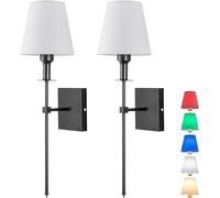 Applique Lampe Murale Sans Fil Rechargeable LED Lampe De Mur Avec USB Port De Charge Contrôle À Distance Applique Murale Lampe Pour Intérieure Chambre Salon Couloir Restaurant (Color : Black)