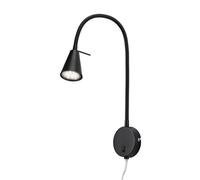 Applique Led 2082 Avec Élément Mural, Noire Noir