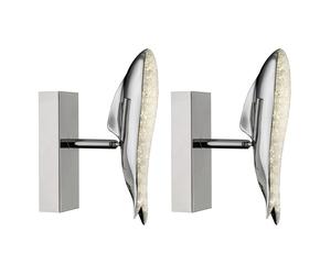 Applique LED applique murale baleine design salon spot lumineux réglable, chrome, 8W 645lm blanc neutre, LxH 6x23,5 cm, lot de 2