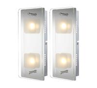 Applique LED applique murale lampe de salon lampe de chambre lumière de couloir, métal verre argent, 2 ampoules, 5W 400Lm 3000K blanc chaud, L 28 cm lot de 2
