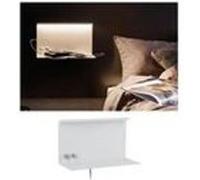 Paulmann 78919 Applique LED Jarina avec étagère incl. 1x4,5 / 1x1,6 watts gradable Lampe de lecture murale Blanc Liseuse Métal lampe murale 3000 K