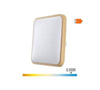 Applique Led Carrée 18w 1820lm 6400k 33x33x7cm Effet Bois