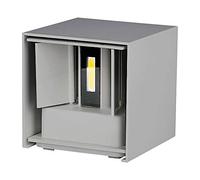 Applique LED carrée moderne V-TAC 12W - Lampe carrée d'extérieur étanche IP65 3000K à lumière blanche chaude - Angle de faisceau réglable - Corps en aluminium moulé sous pression grise