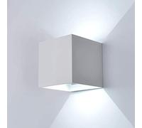 Applique lED cube avec angle réglable Lumière Up Down Blanc moderne imperméable pour intérieur et extérieur Lampe murale en aluminium de 6 W 810 lumen LED à lumière froide Up Down