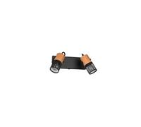 Applique Led culot 2 x E14 support métal noir douilles bois - - Tosh II