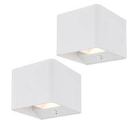 Applique LED Détecteur de mouvement Applique accu Salon Lumière de couloir Up & Down, faisceau lumineux réglable, blanc, 1W 55Lm blanc chaud, LxLxH 10,2x10,2x8 cm, 2 pièces