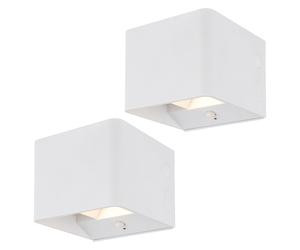 Applique LED Détecteur de mouvement Applique accu Salon Lumière de couloir Up & Down, faisceau lumineux réglable, blanc, 1W 55Lm blanc chaud, LxLxH 10,2x10,2x8 cm, 2 pièces