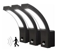 Applique LED d'extérieur 1100 lm avec détecteur de mouvement PIR - LUNARTEC - Pack de 3