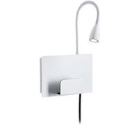 Applique LED Halina USB C 2700K 200lm 230V 2,4W Blanc dépoli Blanc dépoli
