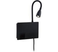 Paulmann 71101 Applique LED Halina USB C 2700K 200lm 230V 2,4W Noir mat Lampe de lecture murale