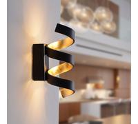 Applique Led Helix, Noir-Doré, 26 Cm Noir