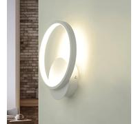 Applique LED intérieure, applique blanche, H:22,5 cm, 10 W, 760 lm, 4100 K, blanc neutre, indirecte, maquillage, rasage, salle de bains, salon-cuisine, couloir, éclairage de cage d'escalier