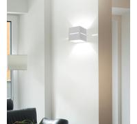 Applique LED intérieure moderne blanche éclairage mural indirect spot mural up down lampe cage d'escalier, aluminium, 1x LED 4W 400lm, LxH 10x12 cm