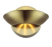 Applique LED laiton antique Applique en verre LED Up&Down lampe de salon, métal, 1x LED 3 watts 210 lm, lxh 16,5x11 cm