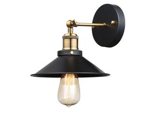 Applique LED laiton antique Industriel Applique murale pivotante noire Salon Applique murale rétro, métal, 7W 720lm blanc chaud, LxHxP 22x20x26 cm
