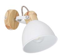 Applique LED lampe de lecture lampe de salon applique murale lampe de chambre orientable, métal aspect bois blanc, 7W 560lm blanc chaud, LxH 15 x 18,5 cm