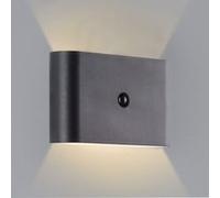 Applique LED magnétique d'extérieur à détecteur de mouvement rechargeable Xino noir IP44 330lm 3W Brilliant