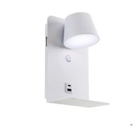 Applique LED Orientable 6W avec Interrupteur et Chargement USB et Type C, 3000K-4000K-6000K, Puces Osram, Driver KEGU, Blanc