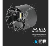 Applique LED ronde V-TAC - Bridgelux - IP65 Waterproof - Noir - 5W - 700 Lumens - 4000K