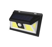 Applique LED solaire COB de 7 W avec capteur, couleur noire, idéale pour l'éclairage extérieur et économie d'énergie.