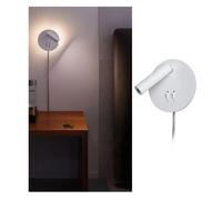 Paulmann Applique LED Tabari ronde – 3000K 407lm/100lm 230V 3,2W/1,2W Blanc/Chrome Liseuse