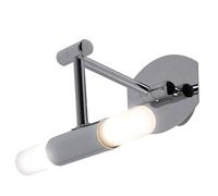 Applique LED verre chromé Applique intérieure mobile Chambre à coucher Lampe murale, luminaire orientable, 2x LED 2,5W 210lm, l x p 23 x 26 cm