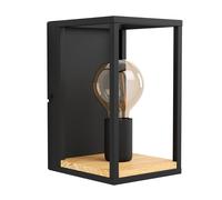 Applique LIBERTAD E27 1X40W en acier et bois noir et marron 140x0x240mm
