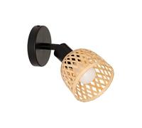 Atmosphera - Applique murale / plafonnier Lio - métal et bambou - beige 10x10 cm