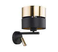 Applique Liseuse Interrupteur or Noir Tissu Métal Lampe de Lecture Wandleuchte