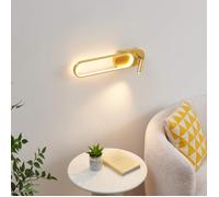 Applique liseuse LED intégrée finition laiton double interrupteur - Jena