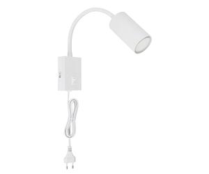 Applique- liseuse pour chambre liseuse montage mural avec prise applique murale col de cygne, flexible, interrupteur, blanc, 1x GU10, LxlxH 32x7x44 cm