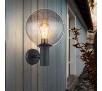 Applique Lumière Extérieure Feu Avant Inox Anthracite Verre Fumée 1x E27