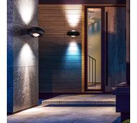 Applique Lumière Extérieure Hauswandlampe LED Haut Bas Jardin Alu Gris Verre 2er