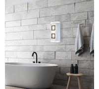 Applique Luminaire de Salon Couloir 2x LED Cristaux Chrome Verre Opale Clair